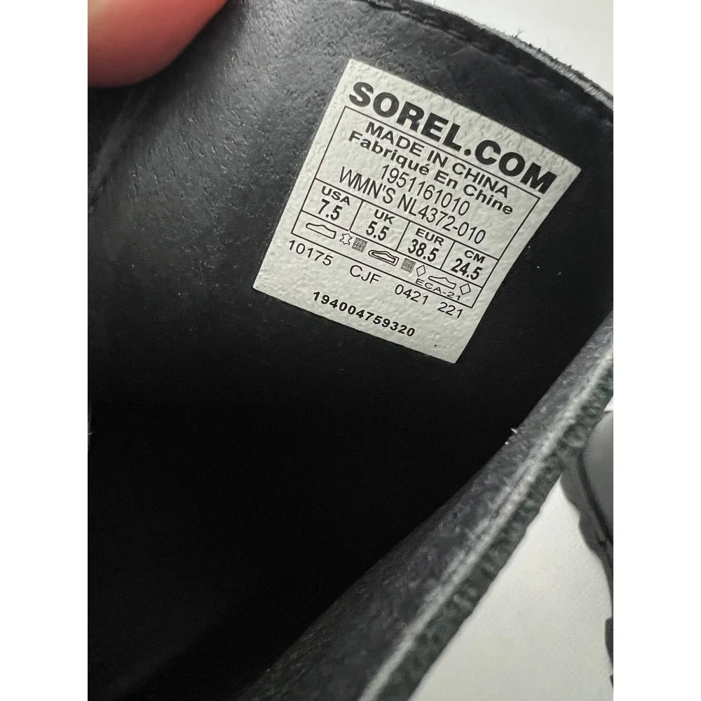 Sorel Joan‎ of Arctic Wedge III Zip Boots Women 7.5 Black Leather NL4372-010